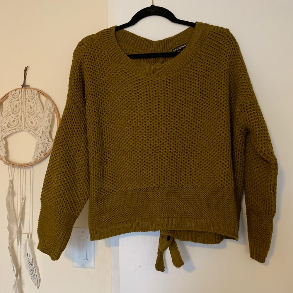 Deep mustard Knit Sweater with Braided Back